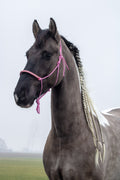 Touwhalster met gevlochten neusband babyroze, babyblauw en oranje
