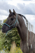 Touwhalster met gevlochten neusband zeegroen, babyblauw en aqua