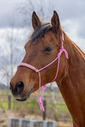 Touwhalster babyroze met babyroze/beige neus en oorband